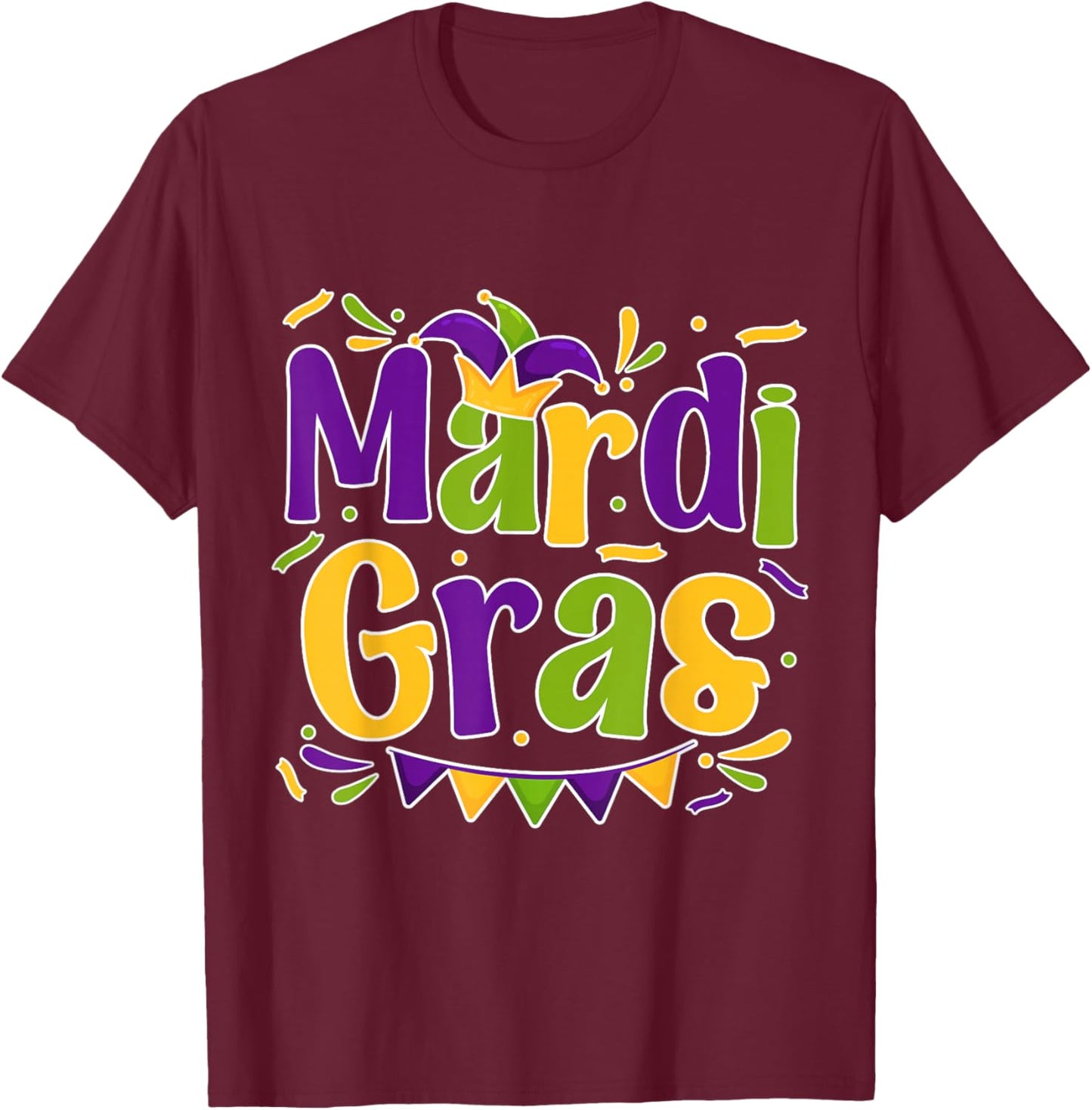 Mardi Gras Men Women Boy Girl Louisiana Carnival New Orleans T-Shirt - T-Shirt | Maroon