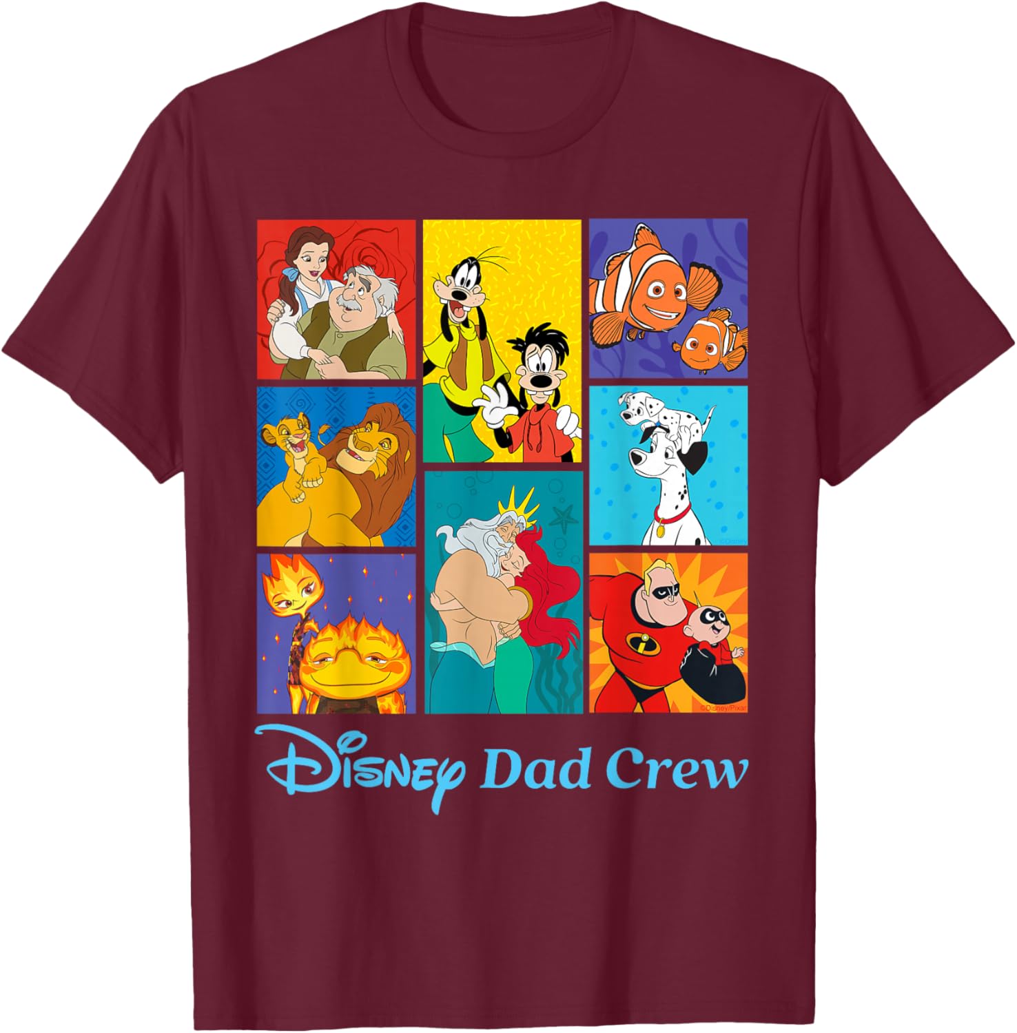 Disney Dad Crew Famous Dads & Kids Father's Day Family Trip T-Shirt - T-Shirt | Maroon