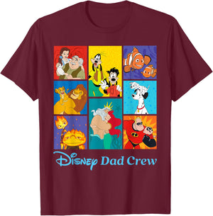 Disney Dad Crew Famous Dads & Kids Father's Day Family Trip T-Shirt - T-Shirt | Maroon