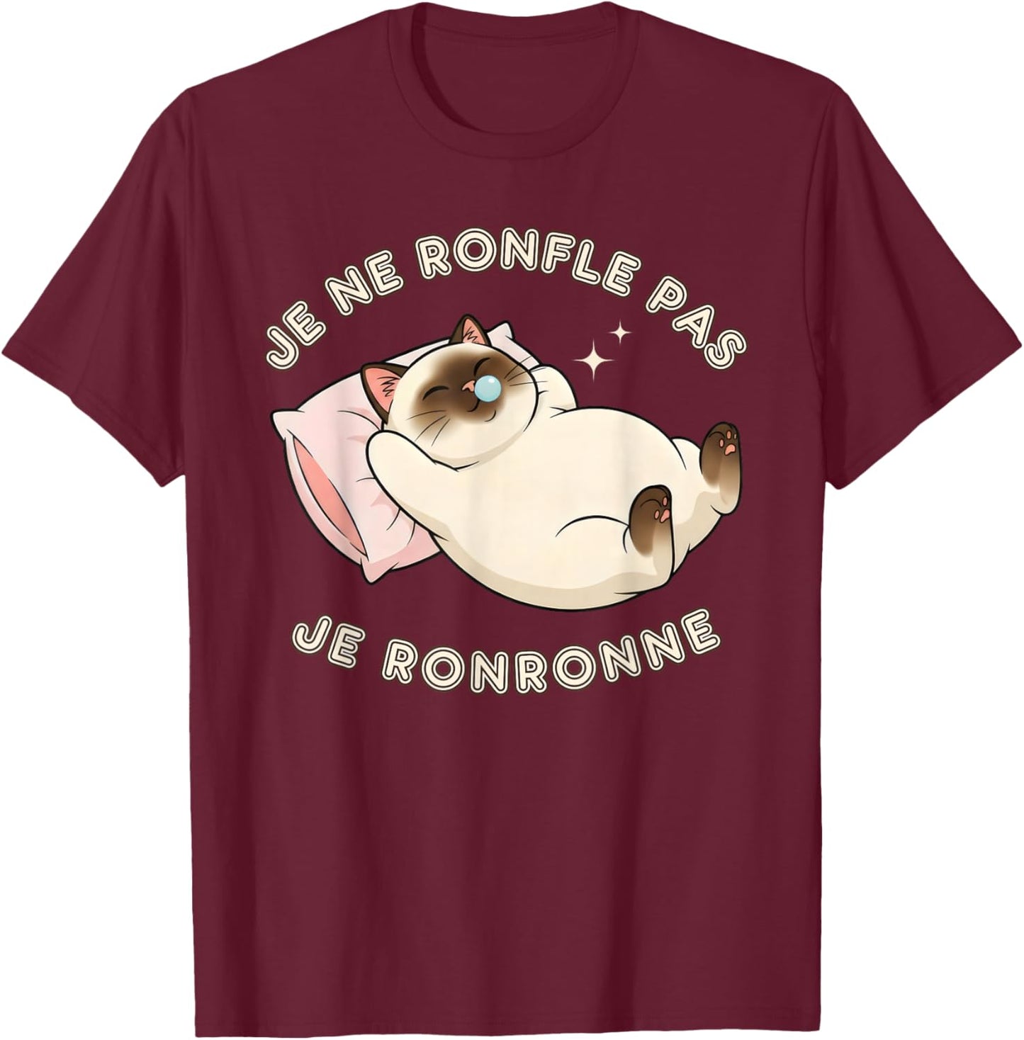Je Ne Snorfle Je Purronne, Funny Joke, Siamese Funny T-Shirt - T-Shirt | Maroon