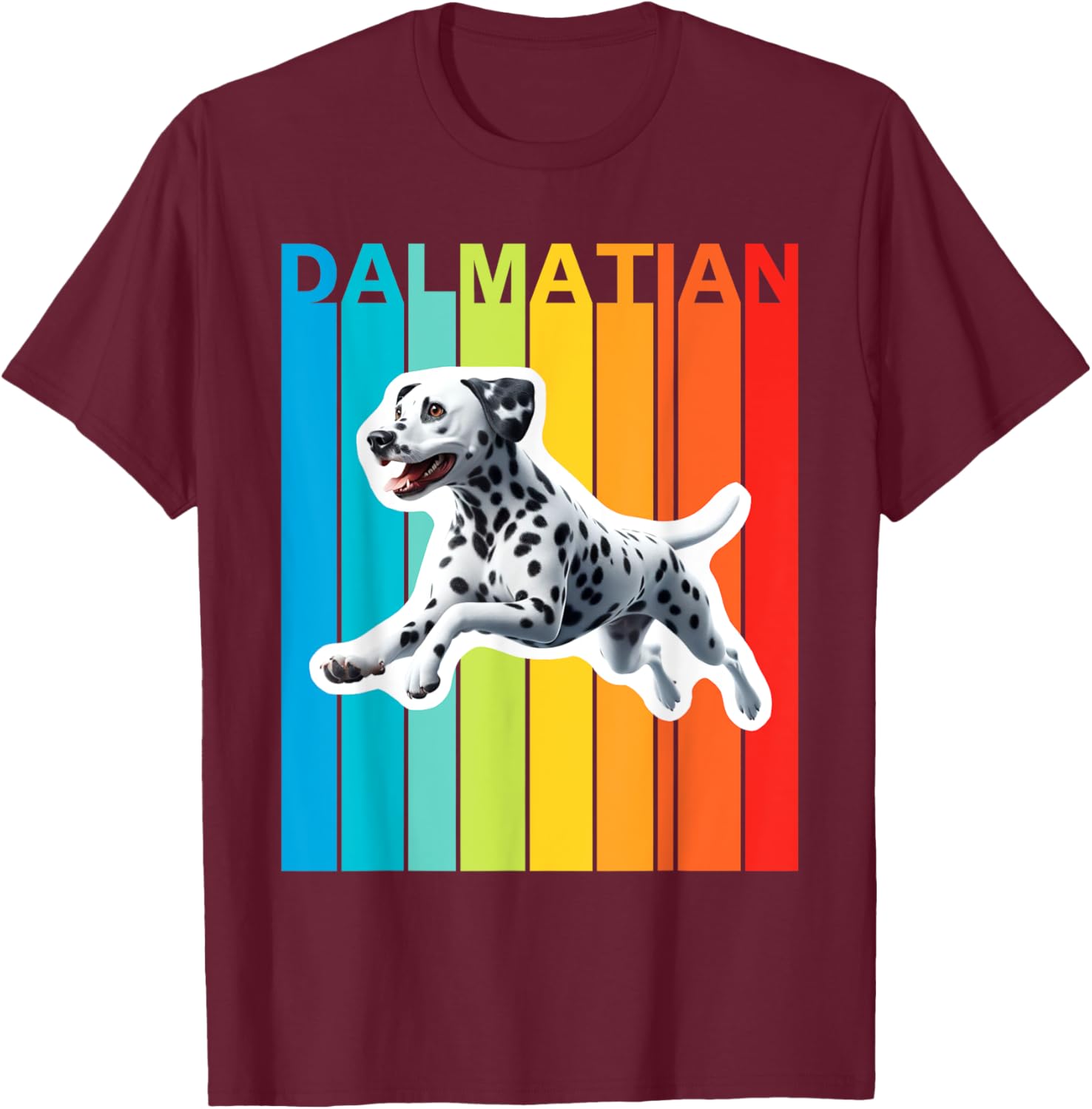 Colorful Dalmatian T-Shirt - T-Shirt | Maroon