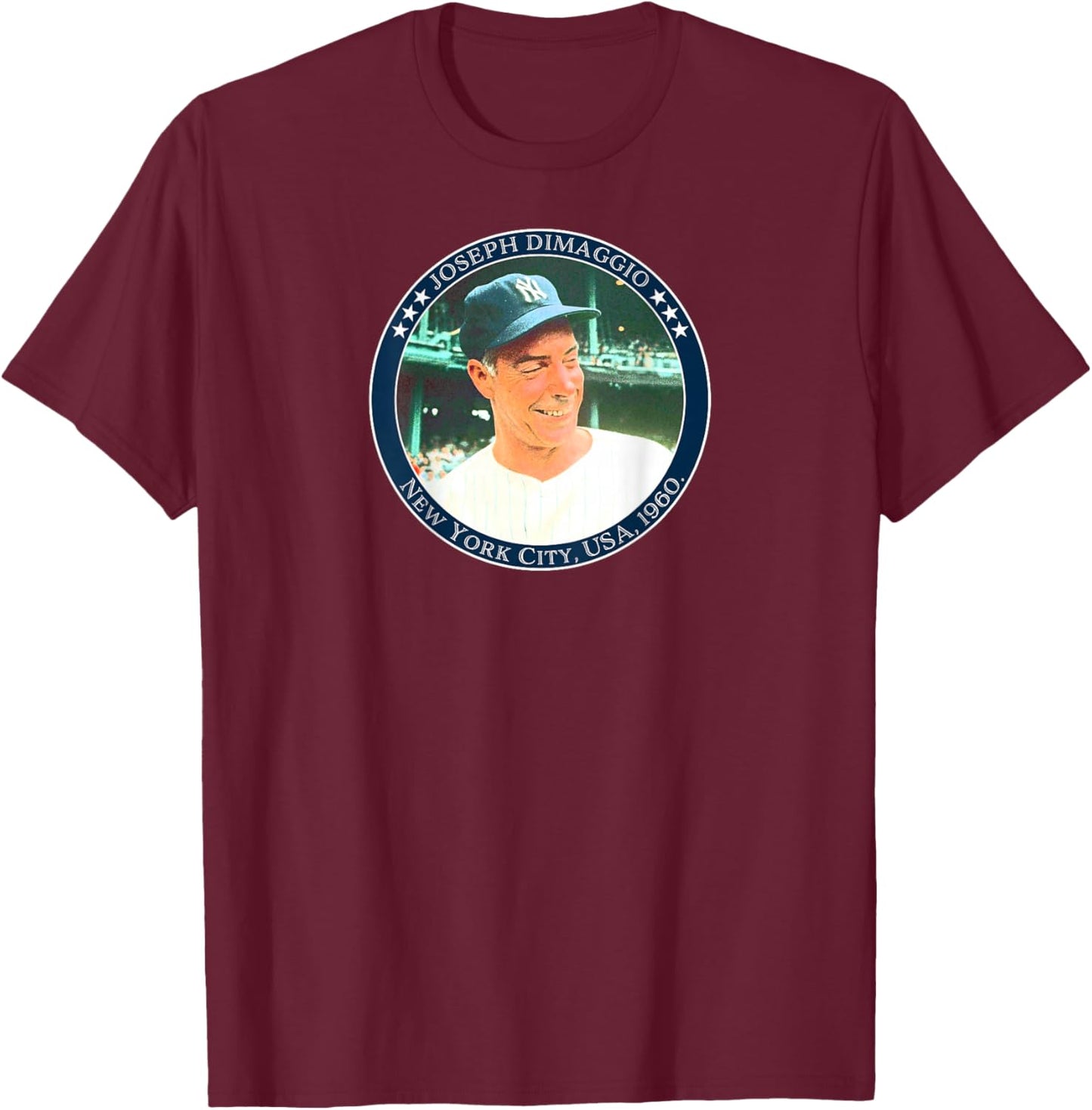 Joe DiMaggio_001_Back Printed T-Shirt - T-Shirt | Maroon