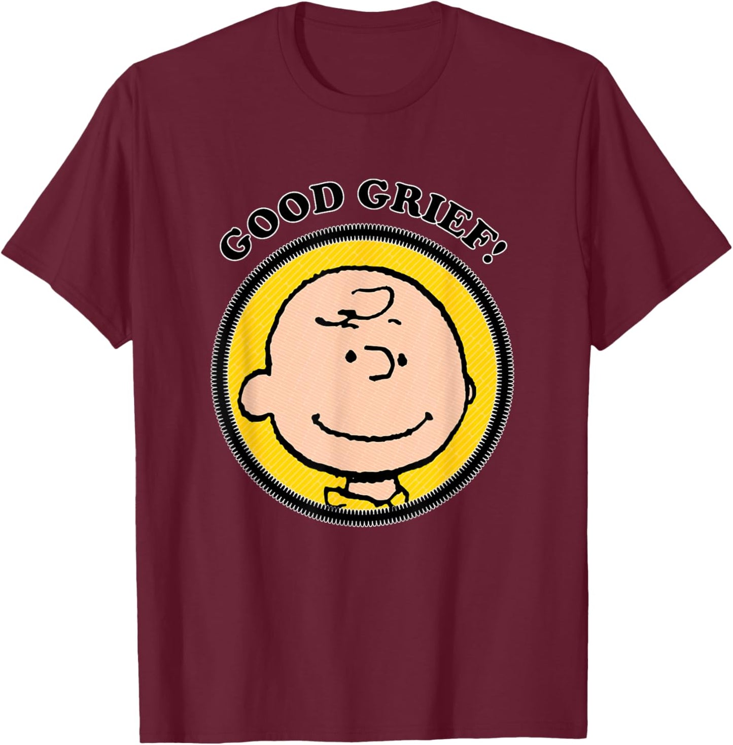 Peanuts Charlie Brown Good Grief T-Shirt - T-Shirt | Maroon