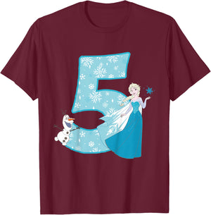 Frozen Elsa 5 Geburtstag T-Shirt - T-Shirt | Maroon