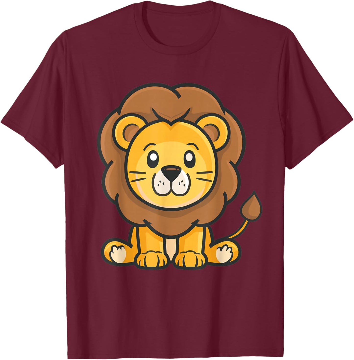 Cute Lion for Kids T-Shirt - T-Shirt | Maroon