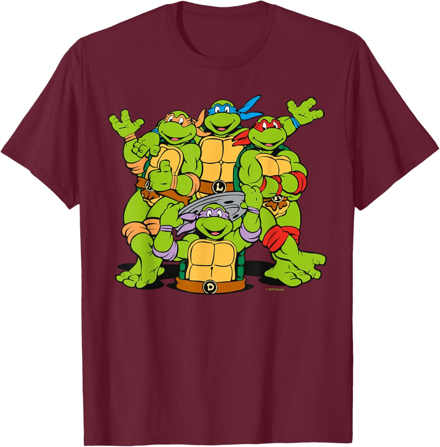 TMNT Turtle Power Best Friends 80s 90s Cartoon Reptile Lover T-Shirt - T-Shirt | Maroon