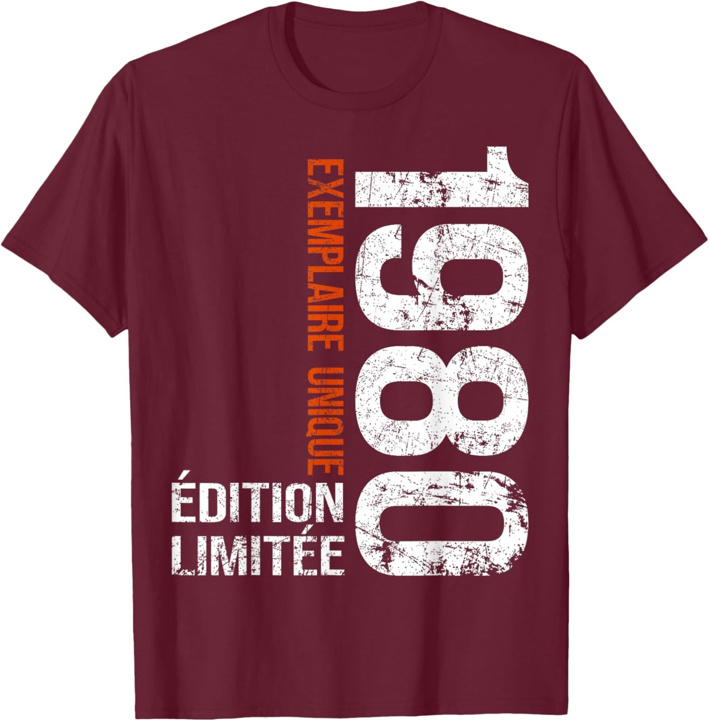 Vintage 1980 Gift 46 Years Man Birthday Humour T-Shirt - T-Shirt | Maroon