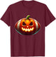 Football Halloween Pumpkin Scary Football Player Costume T-Shirt - T-Shirt | Maroon