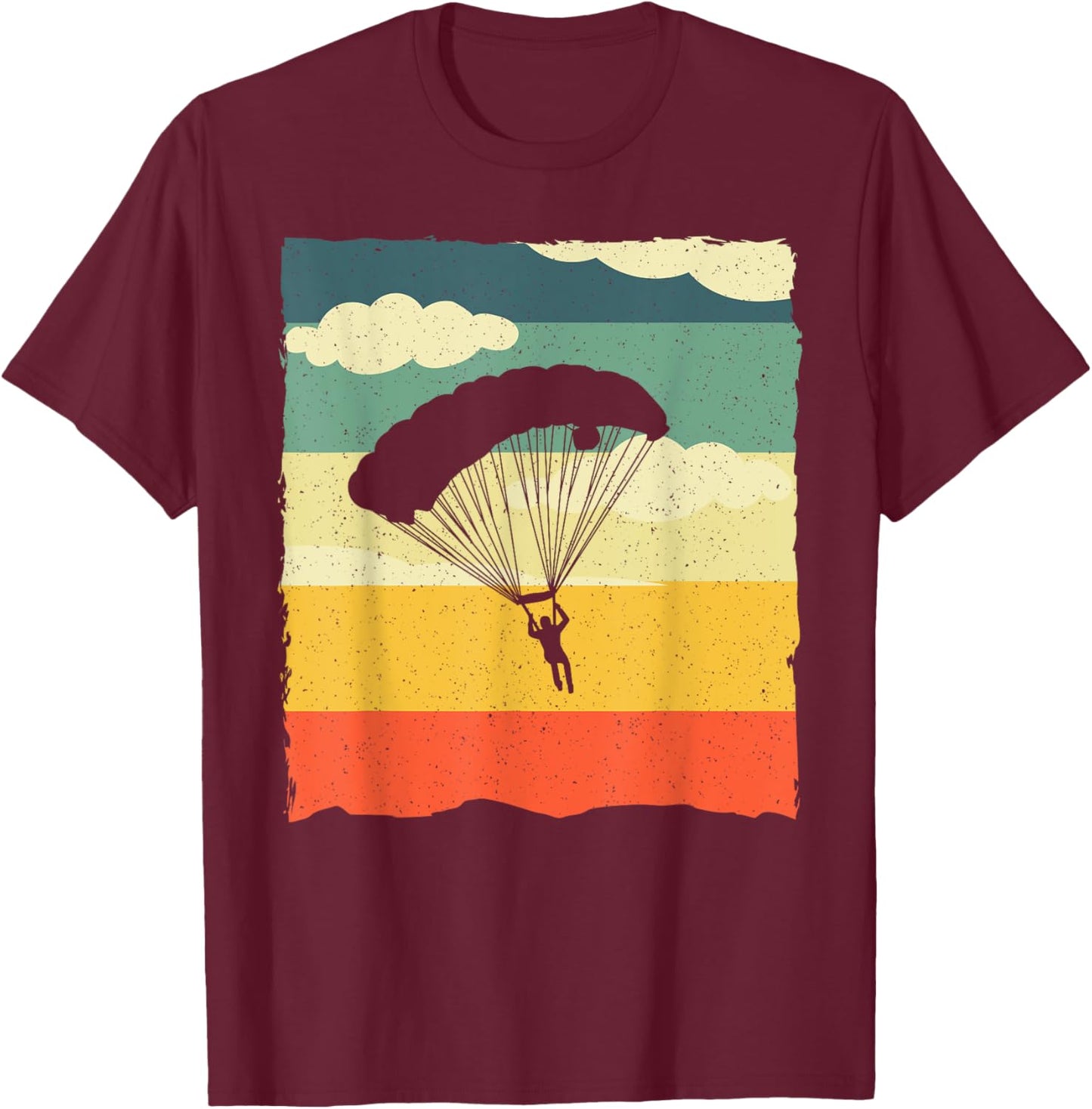 Skydiving Art Women Skydiver Paragliding Sky Diving T-Shirt - T-Shirt | Maroon