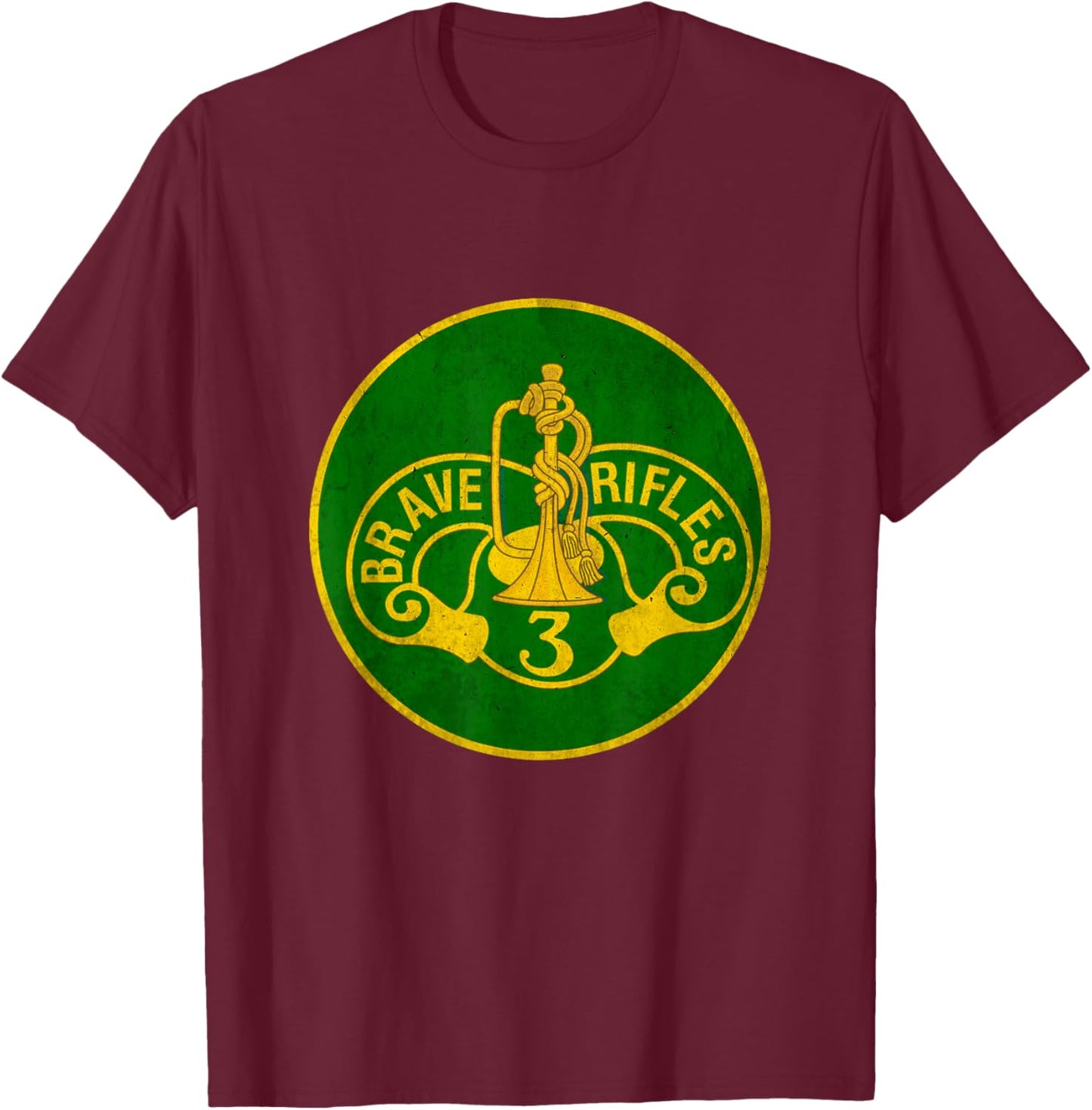 3rd Cavalry Regiment Brave Rifles Military Retired Veteran T-Shirt - T-Shirt | Maroon