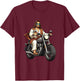 Jesus On A Motorcycle T-Shirt - T-Shirt | Maroon