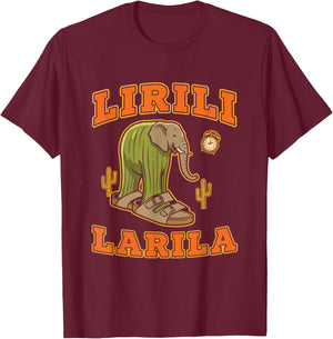 Lirili Larila Italian Brainrot Kids Meme Cactus Elephant T-Shirt - T-Shirt | Maroon