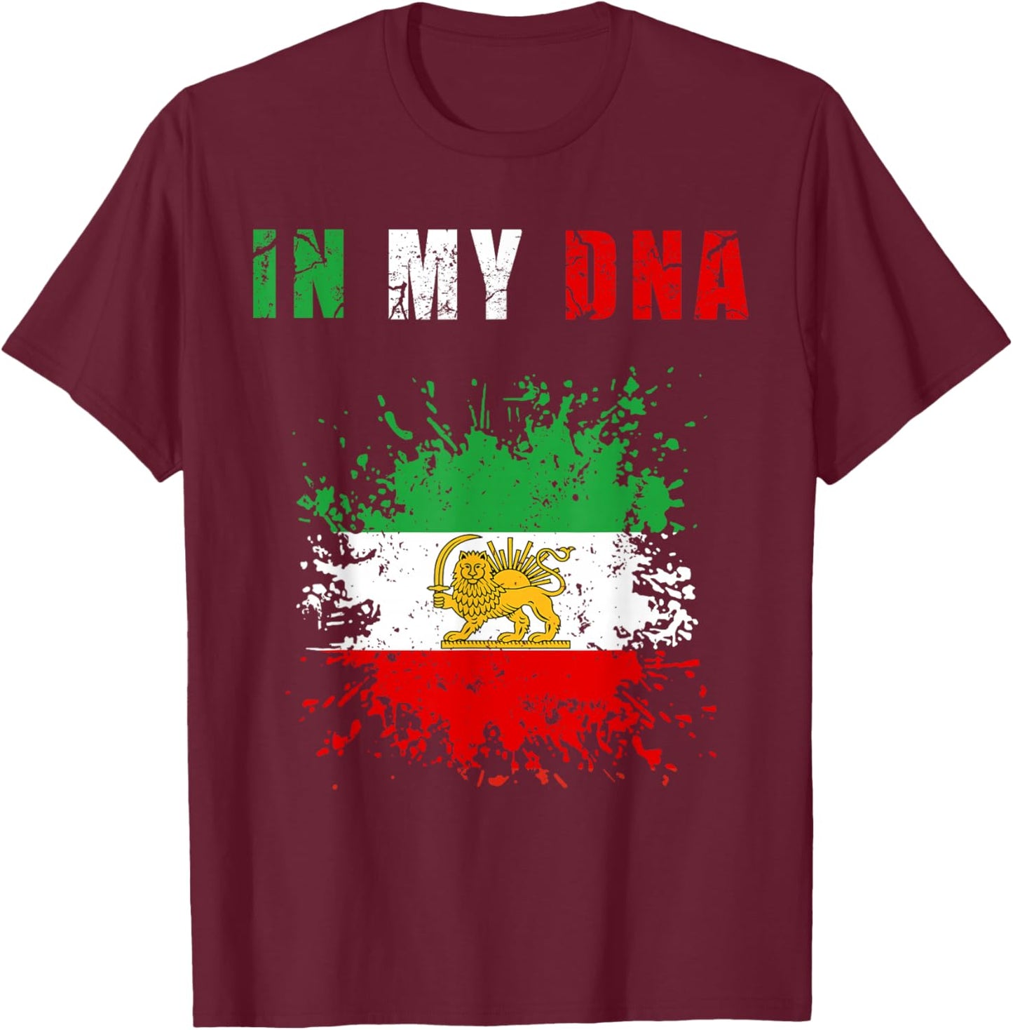 Drapeau iranien, Lion du Soleil, Persan, Iran T-Shirt - T-Shirt | Maroon
