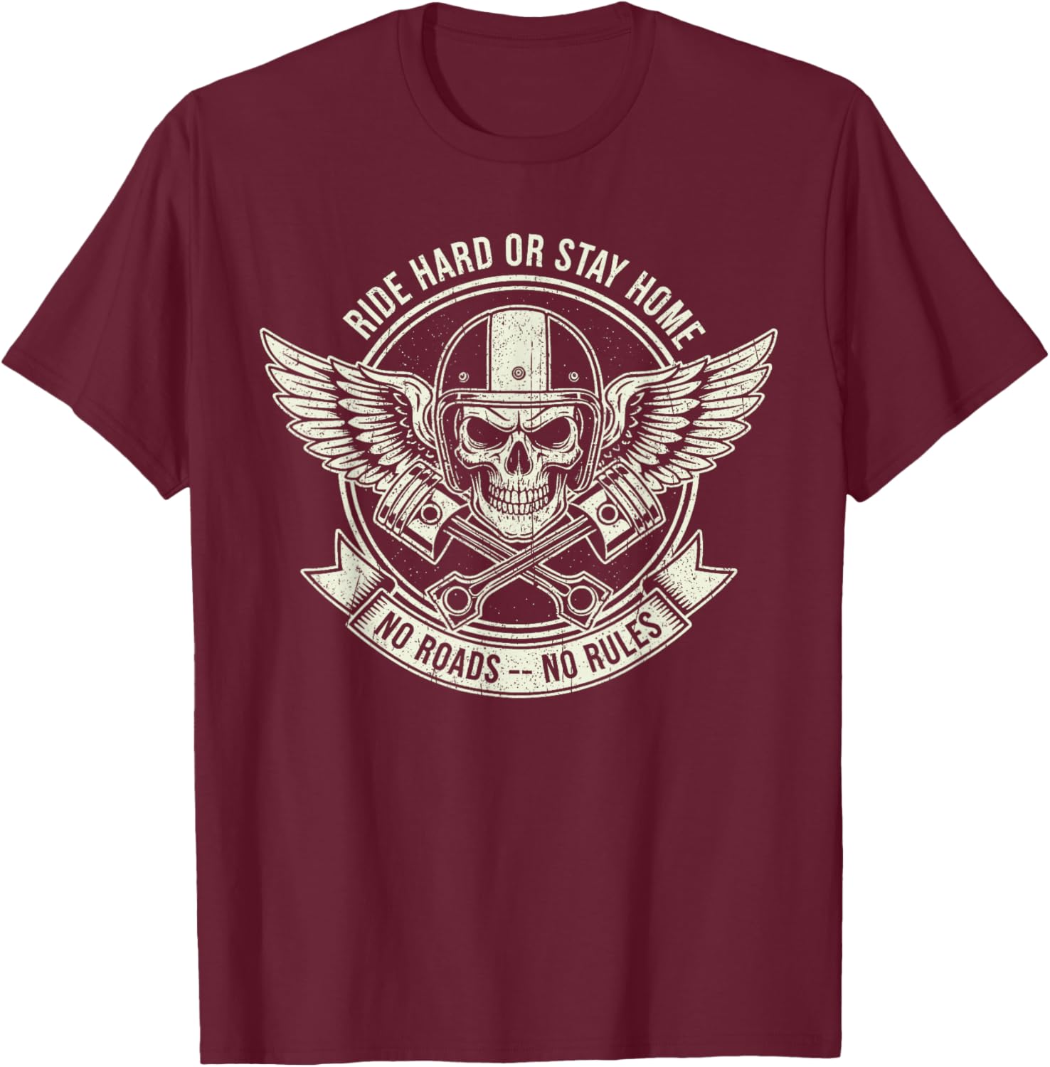 Vintage Motorcycle Riders Funny Men Women Biker Motorcycle T-Shirt - T-Shirt | Maroon
