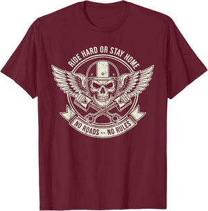 Vintage Motorcycle Riders Funny Men Women Biker Motorcycle T-Shirt - T-Shirt | Maroon