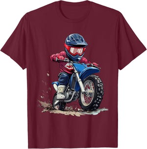 Kids Dirt Bike T-Shirt - T-Shirt | Maroon