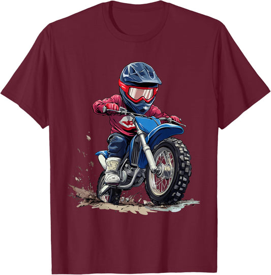 Kids Dirt Bike T-Shirt - T-Shirt | Maroon