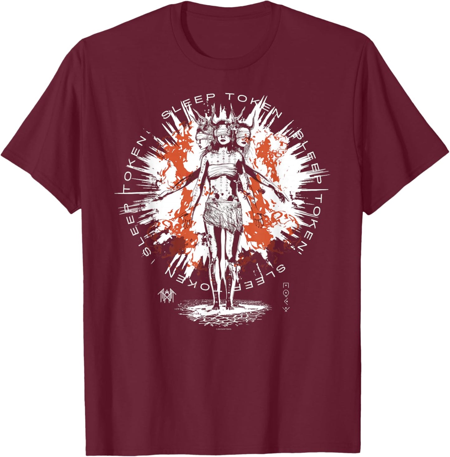 Sleep Token Rain Navy T-Shirt - T-Shirt | Maroon