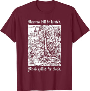 Hunters will be Hunted Animal Liberation T-Shirt - T-Shirt | Maroon