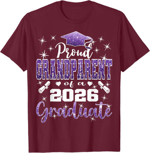 Super Proud Grandparent of 2026 Graduate Graduation Family T-Shirt - T-Shirt | Maroon