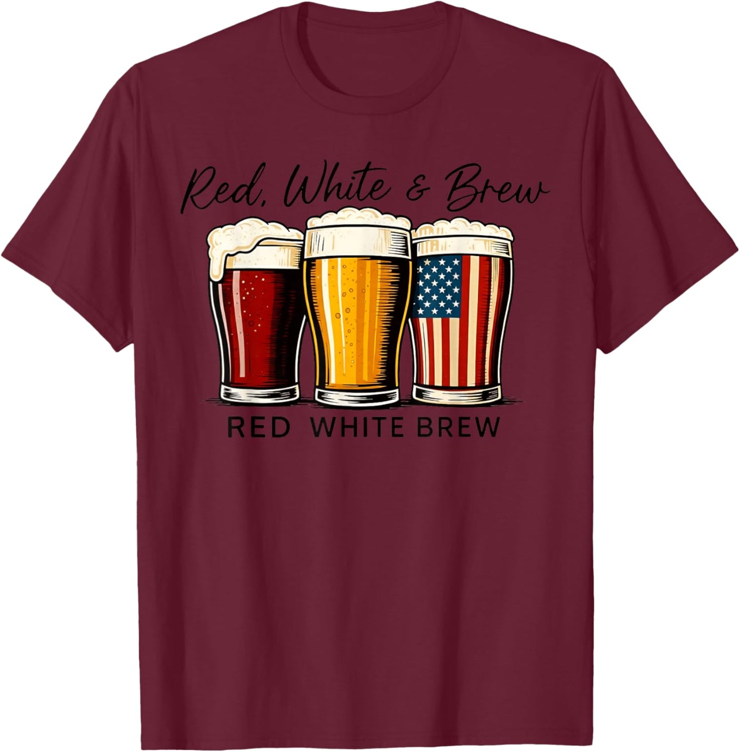 Red White & Brew Red White Brew T-Shirt - T-Shirt | Maroon