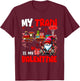 My Train Is My Valentine Driver Team Gnome Cute Hearts T-Shirt - T-Shirt | Maroon