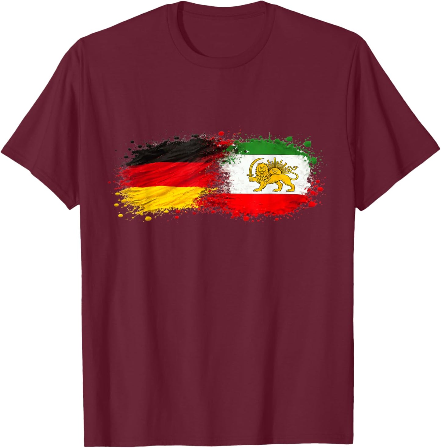 Iran & Germany Together, Half German, Half Iranian T-Shirt - T-Shirt | Maroon