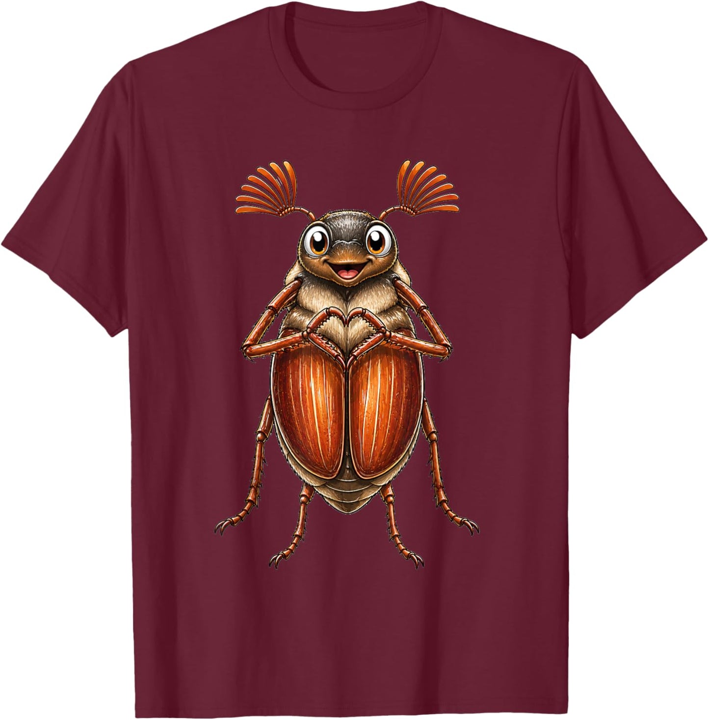 Maikäfer mit Herz | Süßer Maikäfer mit Herzsymbol T-Shirt - T-Shirt | Maroon