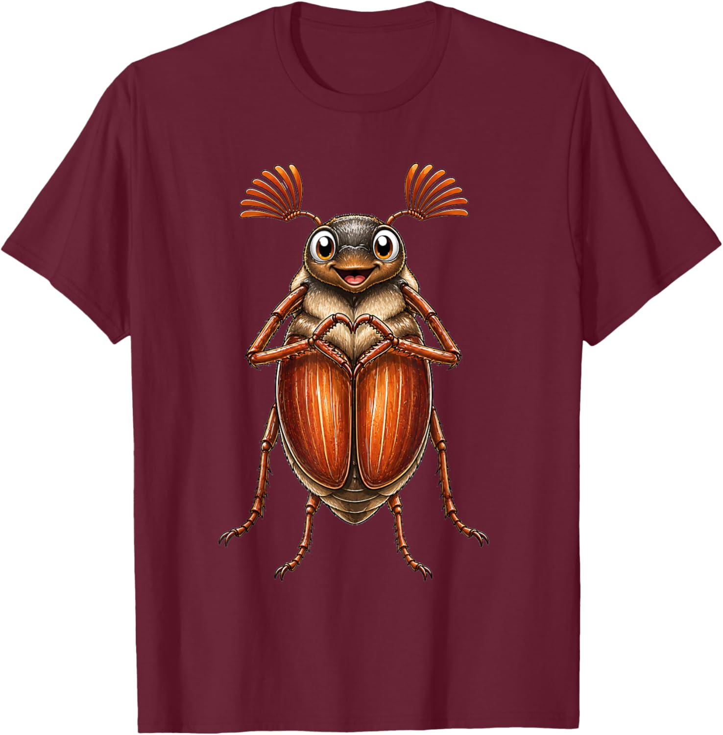 Maikäfer mit Herz | Süßer Maikäfer mit Herzsymbol T-Shirt - T-Shirt | Maroon