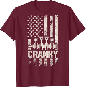 Cranky Car Engine Crankshaft Funny Mechanics for Fathers Day T-Shirt - T-Shirt | Maroon