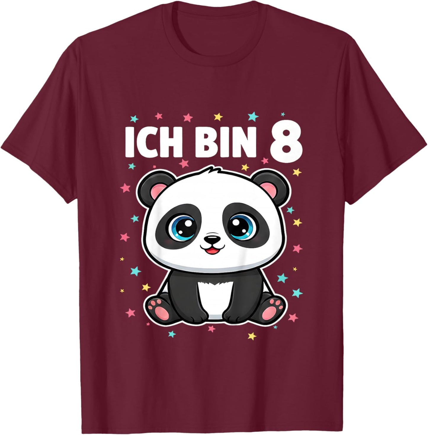 Ich Bin 8 - Süßes Panda Kindergeburtstag Junge Mädchen T-Shirt - T-Shirt | Maroon