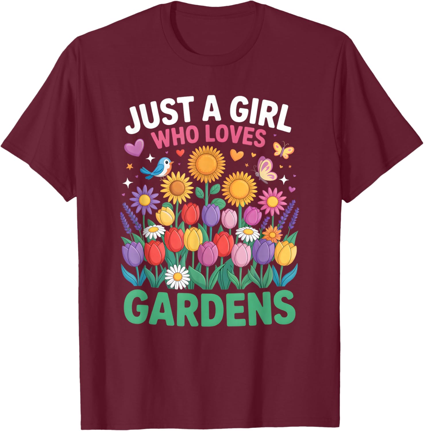 Girls Garden T-Shirt - T-Shirt | Maroon