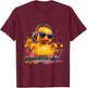 Rubber Duck Turntable DJ Music DJ Rubber Duckie Watercolor T-Shirt - T-Shirt | Maroon