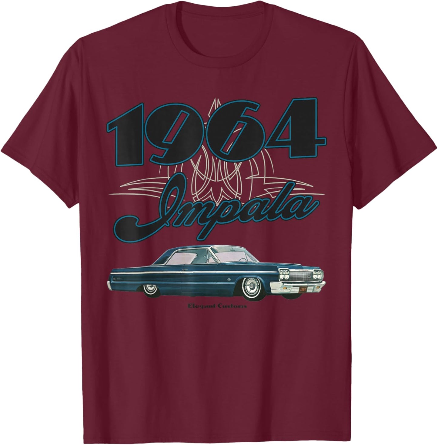1964 Impala 3.0 Lowrider Kustom Lead Sled Hot Rod Muscle Car T-Shirt - T-Shirt | Maroon