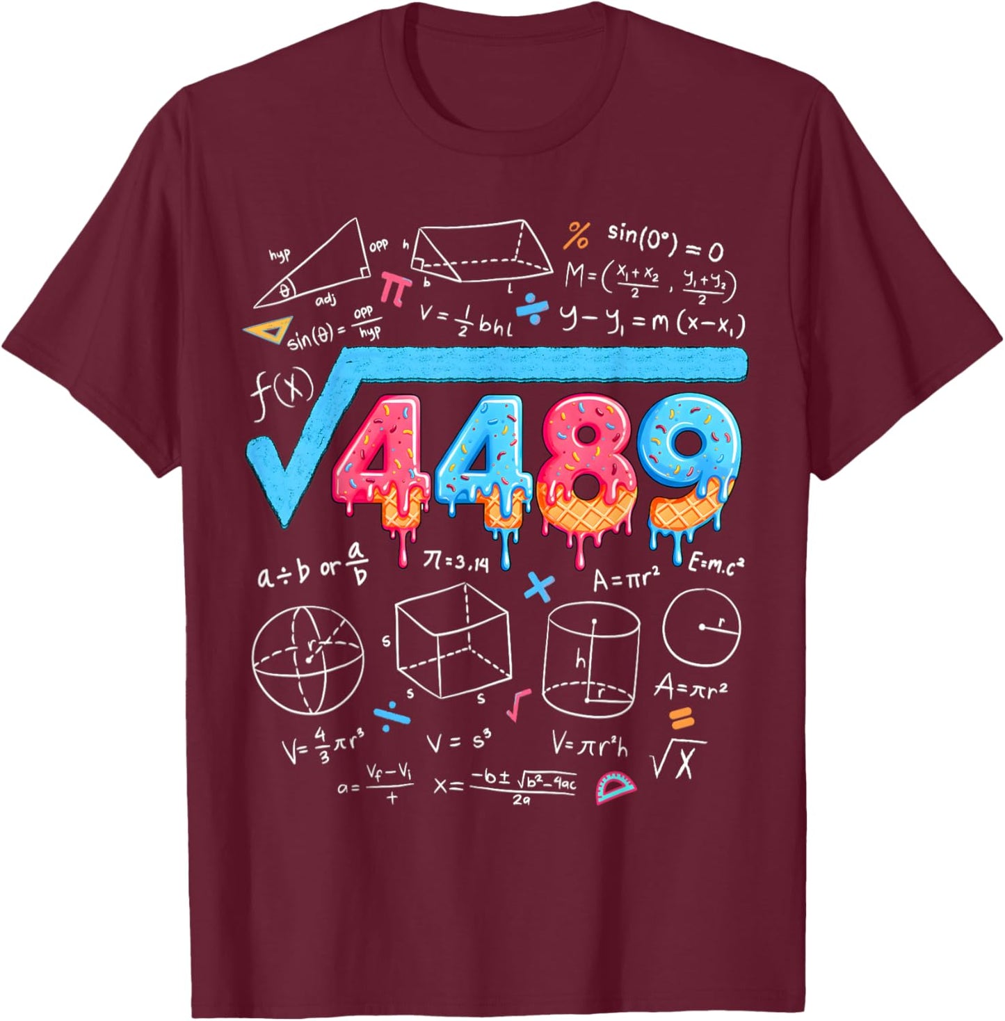 67 Meme Square Root 4489 Slang Six Seven Math Teacher T-Shirt - T-Shirt | Maroon