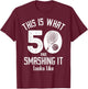 Funny Tennis Player 50th Birthday 50 Years Old Tennis T-Shirt - T-Shirt | Maroon