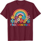 Free Mom Hugs Rainbow LGBT Gay Lesbian Transgender Pride T-Shirt - T-Shirt | Maroon