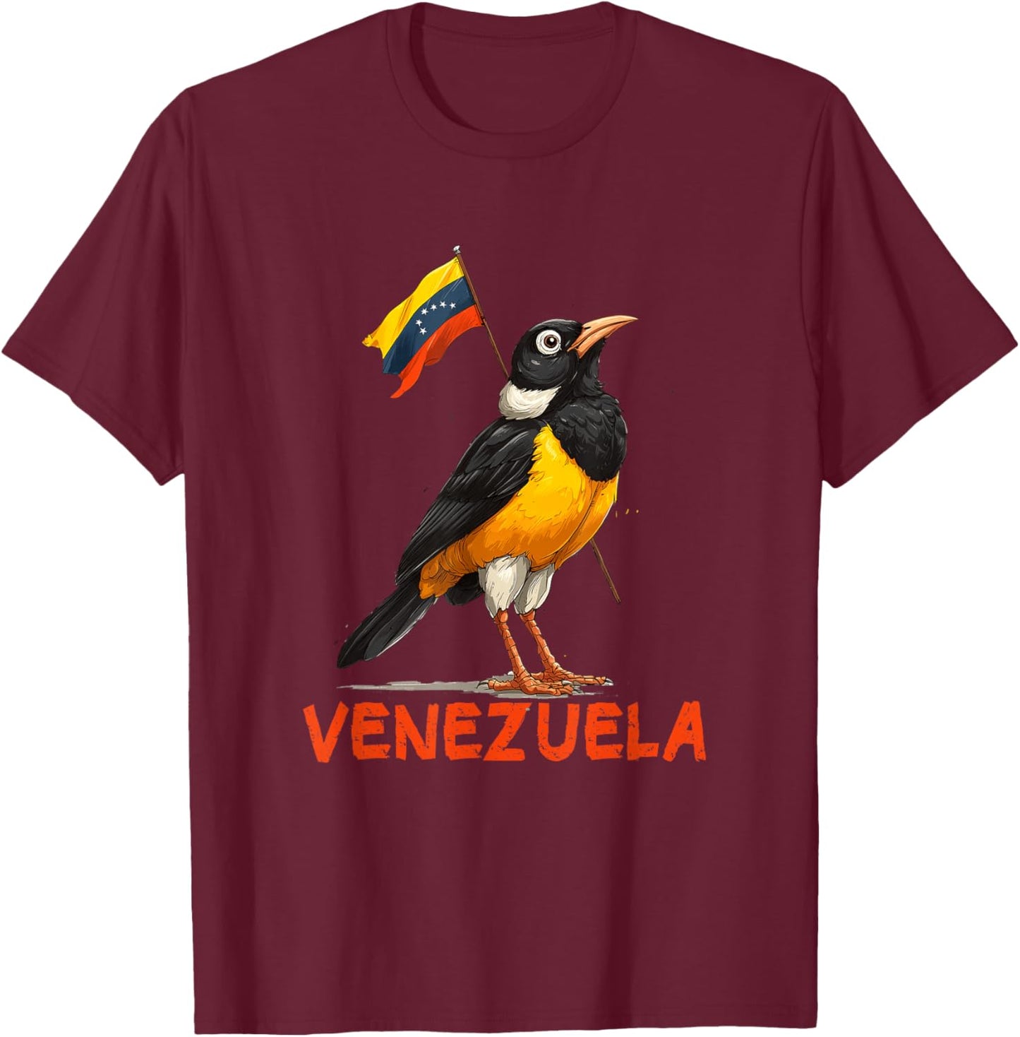 Cute National Troupial Bird Costume for Venezuela Lovers T-Shirt - T-Shirt | Maroon