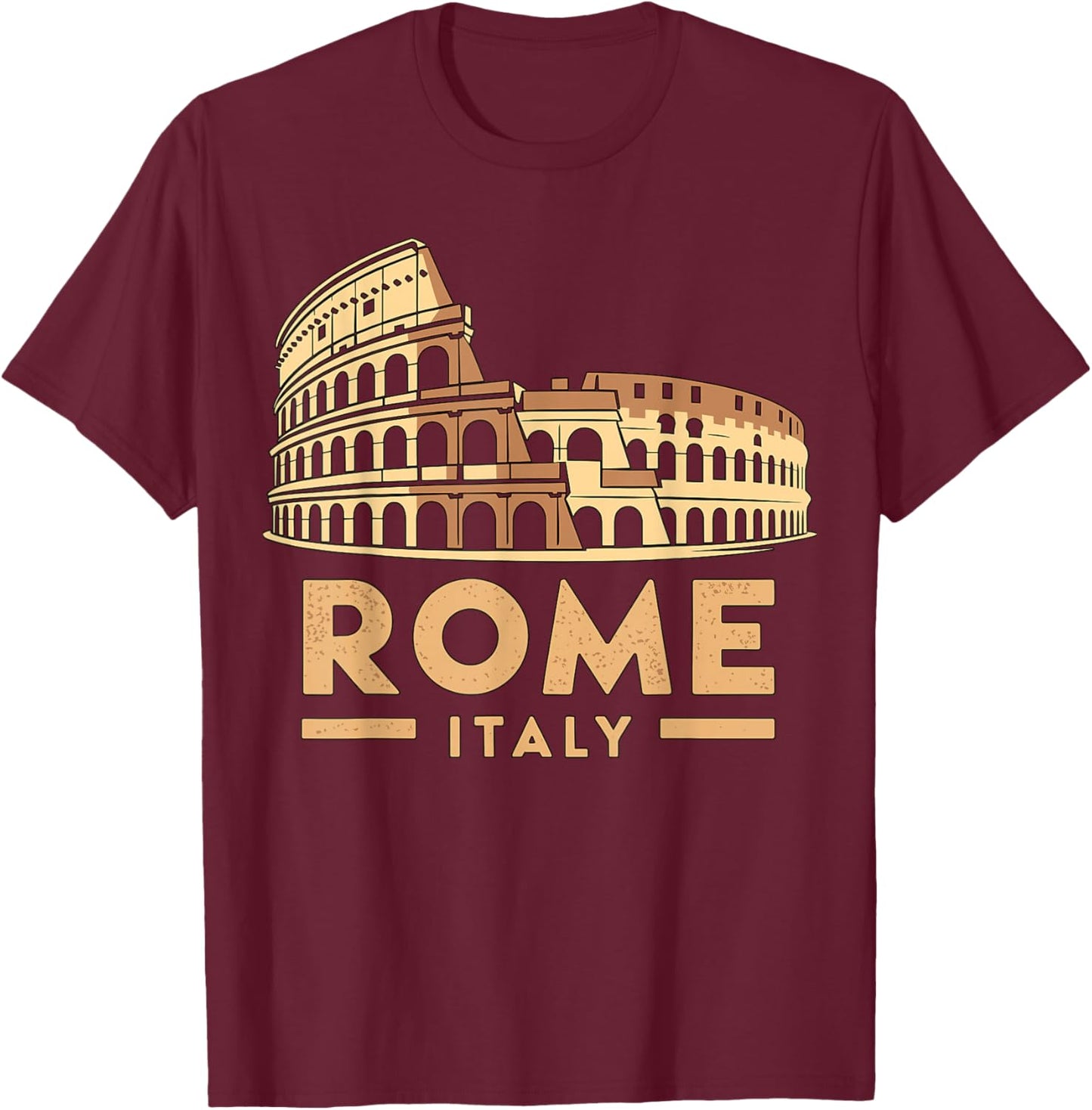 Rome Italy Colosseum Vintage Travel T-Shirt - T-Shirt | Maroon