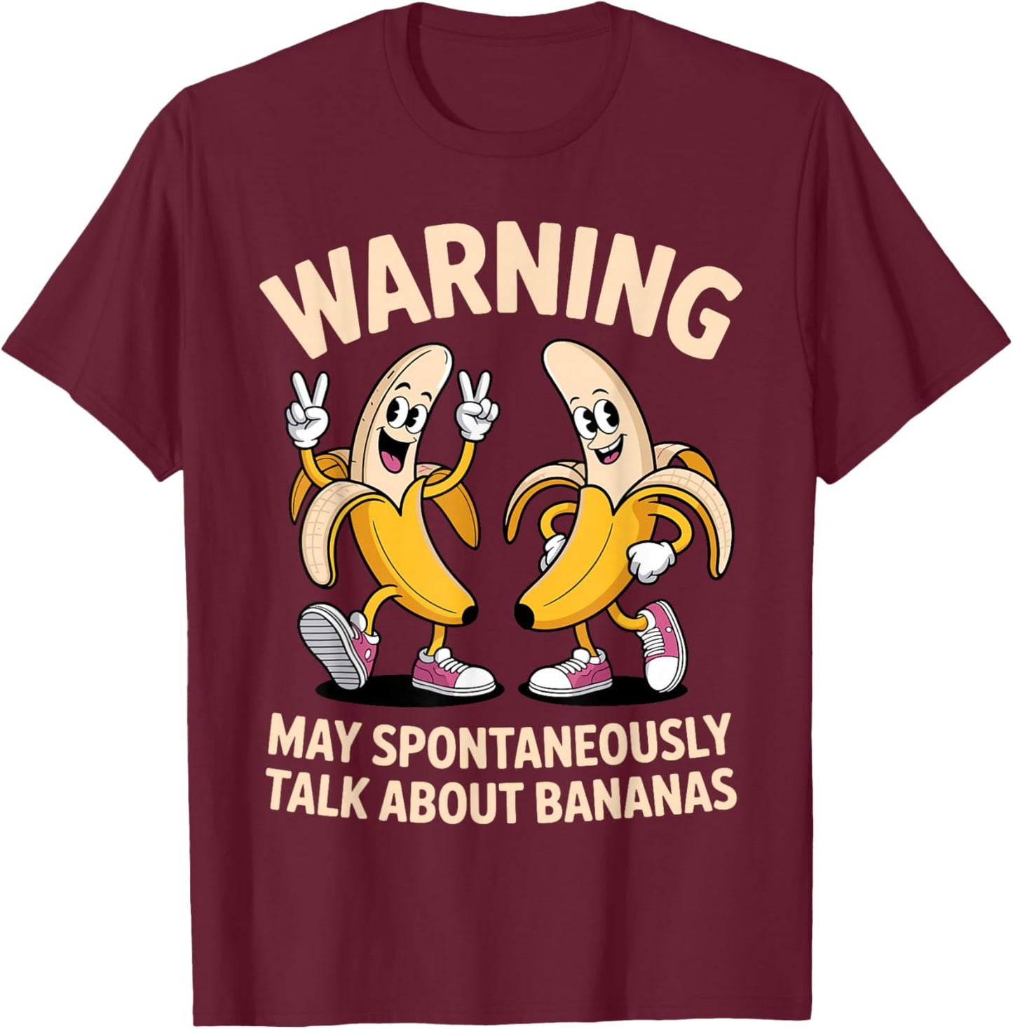 Funny Banana Art Women Youth Teen Fruit Banana Lover T-Shirt - T-Shirt | Maroon