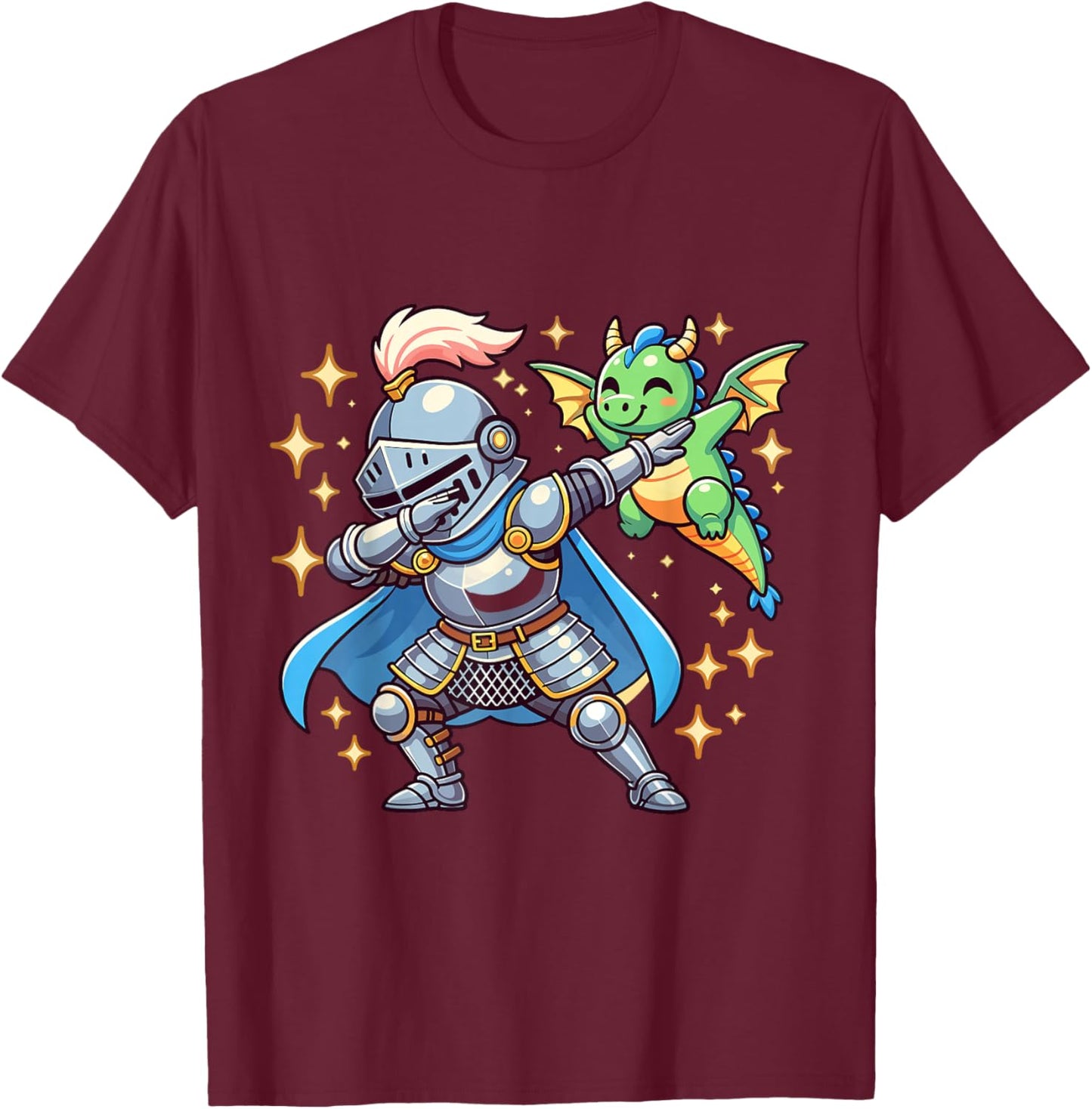 Dabbing Dragon Knight Shirt Ren Faire Funny Medieval Fantasy T-Shirt - T-Shirt | Maroon