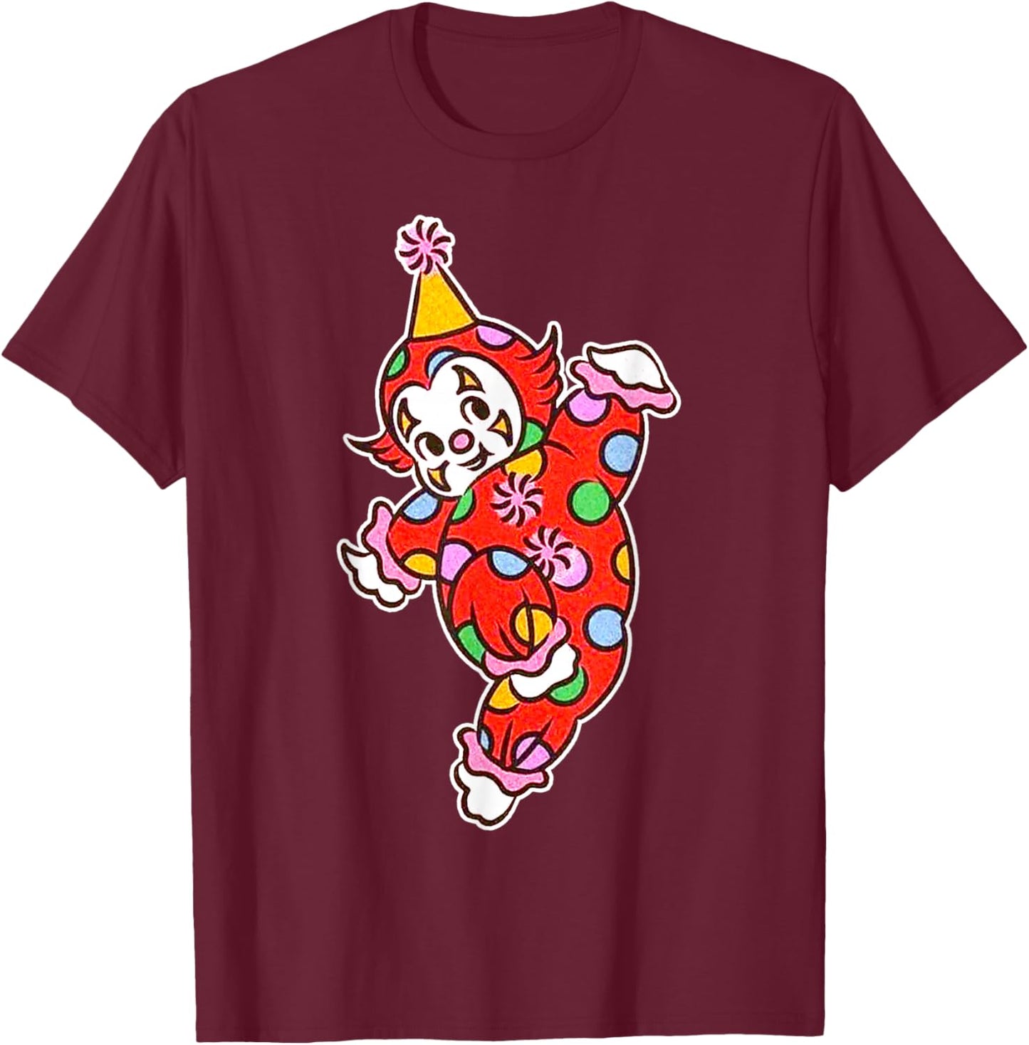 Kewpie Baby Clown Birthday Circus T-Shirt - T-Shirt | Maroon