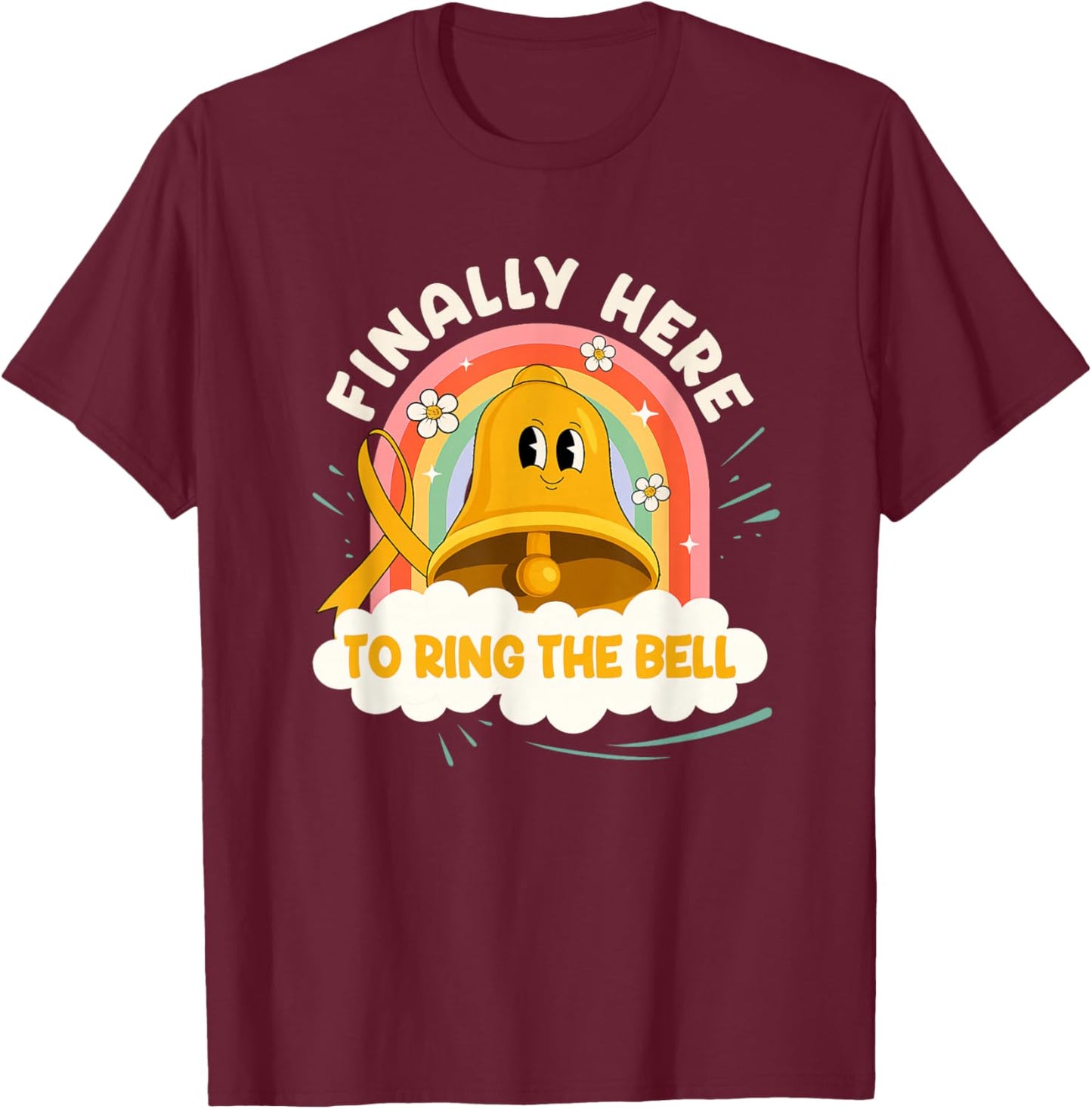 Last Day of Chemo Survivor Here to Ring The Bell End Cancer T-Shirt - T-Shirt | Maroon
