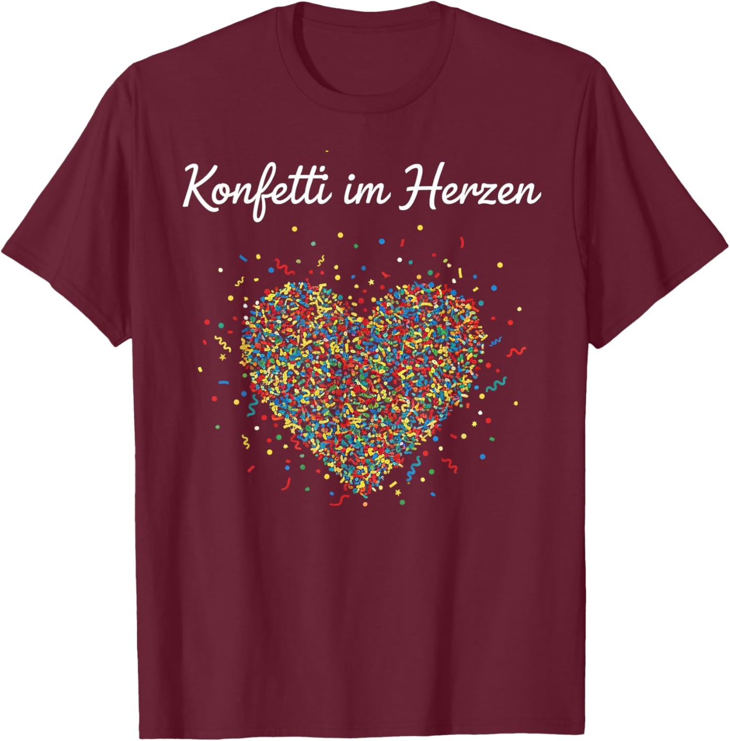 Confetti in the Heart for Carnival Costume Fancy Dress T-Shirt - T-Shirt | Maroon