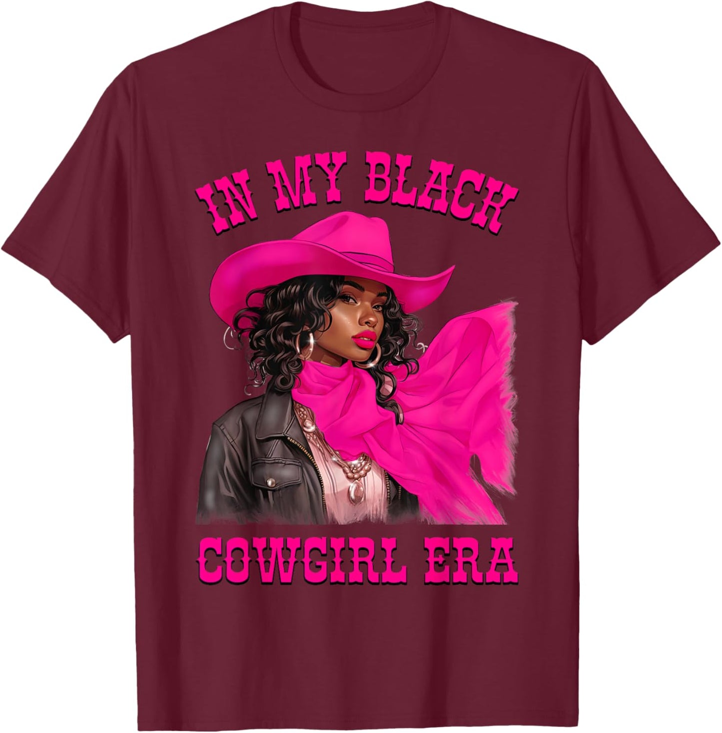 In My Black Cowgirl Era African American Rodeo Cowgirls T-Shirt - T-Shirt | Maroon