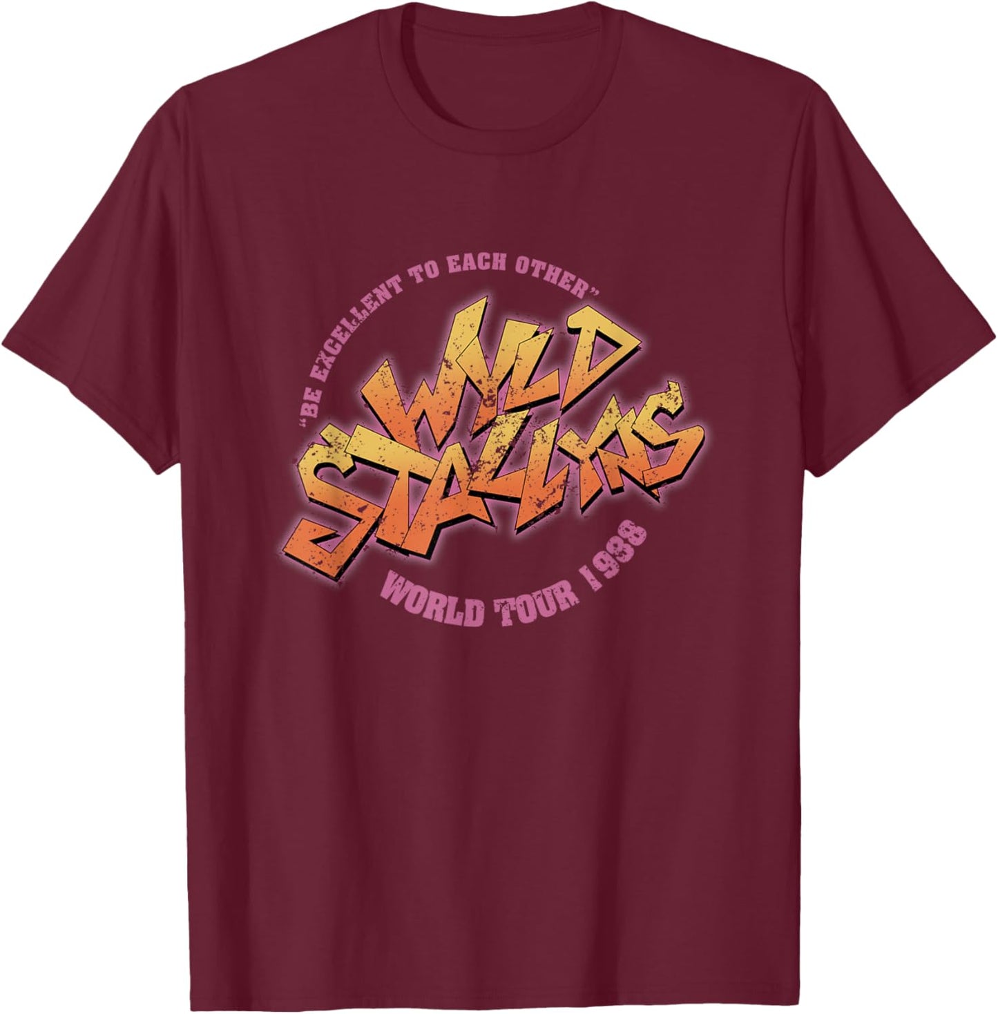 Wyld Retro Funny Tour Stallyns 80s movies T-Shirt - T-Shirt | Maroon