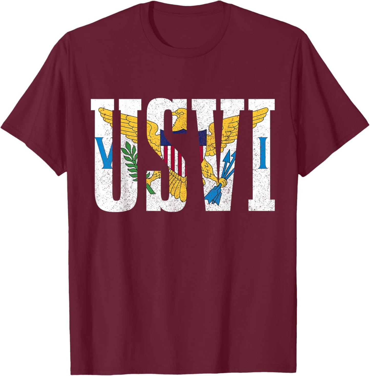US Virgin Islands USVI Flag Pride Souvenir T-Shirt - T-Shirt | Maroon