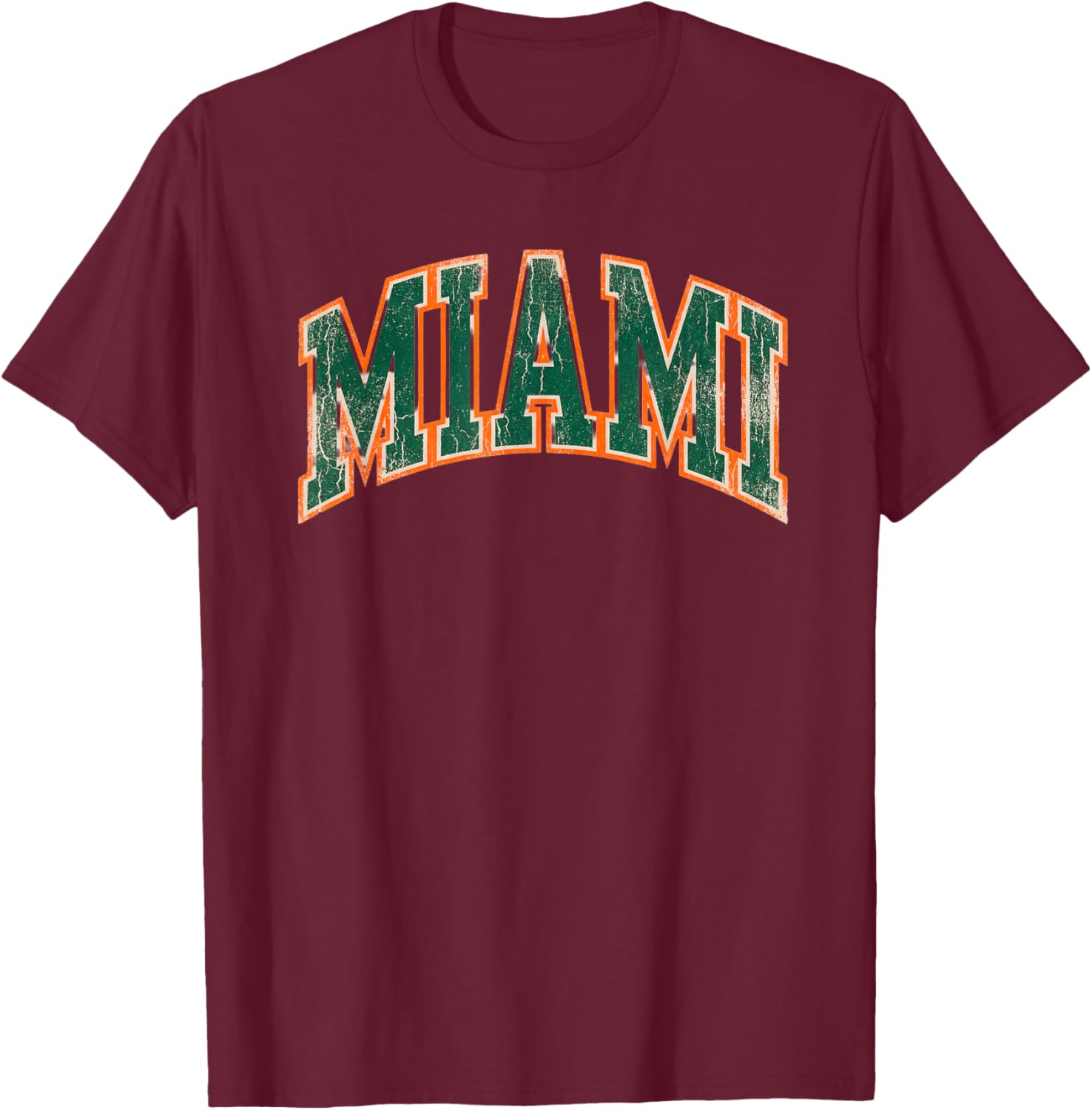 Miami Classic Block Typography Graphic T-Shirt - T-Shirt | Maroon