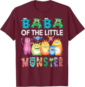 Baba Of The Little Monster Kids 1St Birthday Party T-Shirt - T-Shirt | Maroon