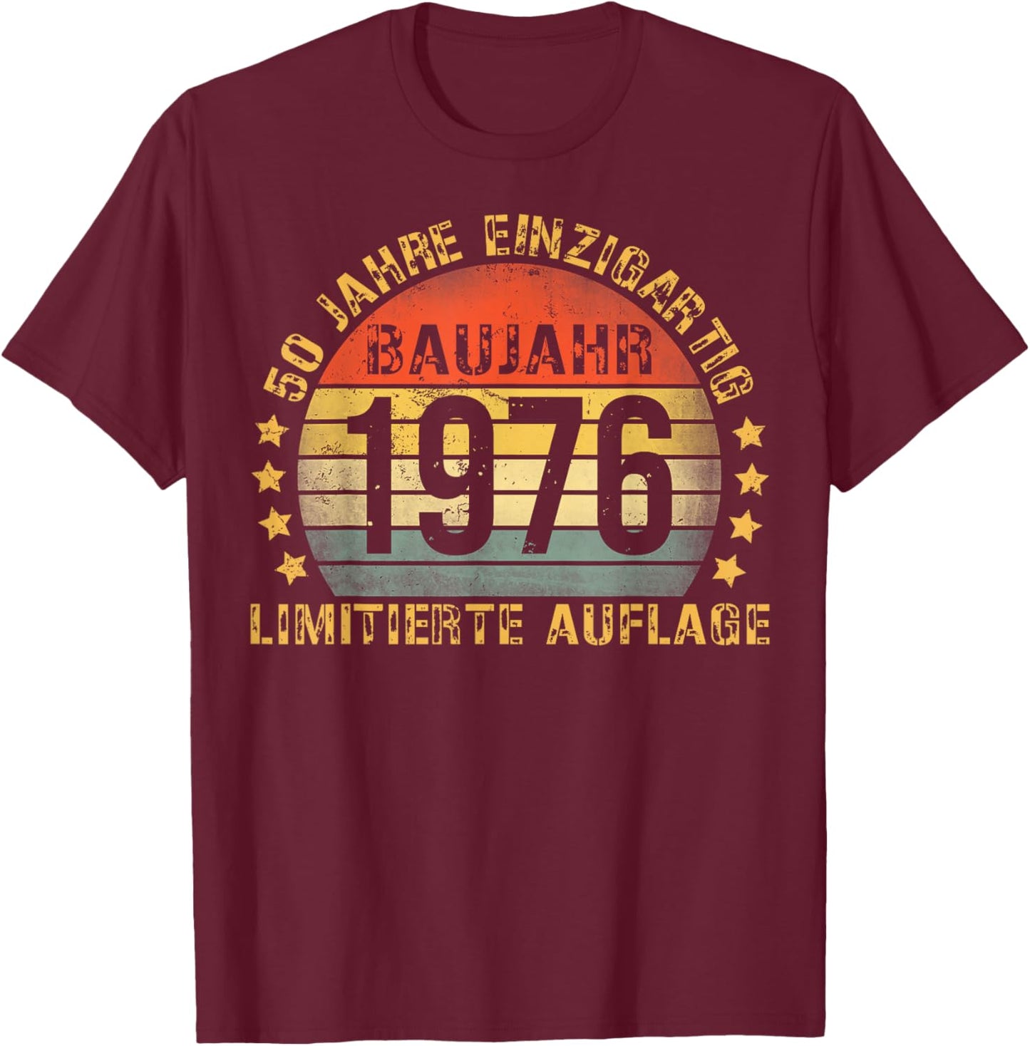 1976 Birthday Man 50th Decoration Funny 50s 50th Birthday T-Shirt - T-Shirt | Maroon